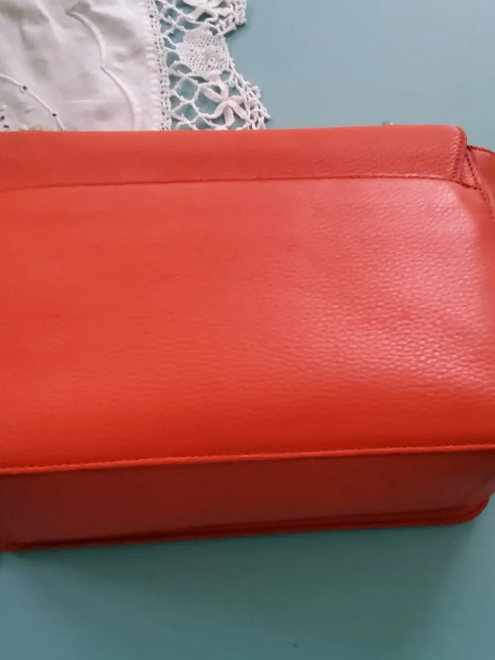 Tory Burch Large Flap Crossbody in Orange with Chain Strap
